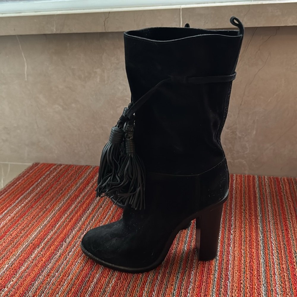 Lanvin sued tied tassel bootie